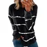 Sweat-shirts Rayé Décontracté Printemps / Automne Polyester Micro-élasticité Ample Manches Longues Droit Régulier pour Femmes