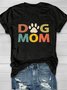 T-shirts Décontracté Été Lettres de texte Coton Quotidien Manches Courtes Droit Élasticité moyenne Oui pour Femmes