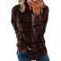 Sweat-shirts Rayé Décontracté Printemps / Automne Polyester Micro-élasticité Ample Manches Longues Droit Régulier pour Femmes