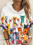 Sweat-shirts Décontracté Abstrait Printemps / Automne Polyester Quotidien Ample Manches Longues Régulier Régulier pour Femmes