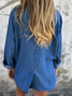 à Col Revers Manches Longues Régulier Plain Blouson pour Femmes