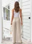 Pantalons Femmes Décontracté Plain Printemps / Automne Polyester Aucune élasticité Ample Taille Élastique Droit Régulier