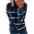 Sweat-shirts Rayé Décontracté Printemps / Automne Polyester Micro-élasticité Ample Manches Longues Droit Régulier pour Femmes