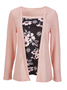 Chemisiers1 Femmes Décontracté Floral Printemps / Automne Ample Jersey Manches Longues Régulier Droit Régulier