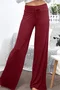Pantalons Décontracté Plain Printemps / Automne Ample Jersey Pantalons à Jambe Large Long Droit Régulier pour Femmes