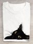 T-shirts Femmes Décontracté Été Chat Quotidien Col Rond Régulier Droit Élasticité moyenne Oui
