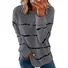 Sweat-shirts Rayé Décontracté Printemps / Automne Polyester Micro-élasticité Ample Manches Longues Droit Régulier pour Femmes