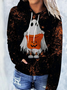 Sweat-shirts Femmes Décontracté Printemps / Automne Toussaint Polyester Sweat-shirt à Capuche Ample Toussaint Manches Longues Régulier