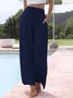 Pantalons Femmes Décontracté Plain Printemps / Automne Polyester Aucune élasticité Ample Taille Élastique Droit Régulier