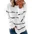 Sweat-shirts Rayé Décontracté Printemps / Automne Polyester Micro-élasticité Ample Manches Longues Droit Régulier pour Femmes
