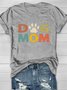 T-shirts Décontracté Été Lettres de texte Coton Quotidien Manches Courtes Droit Élasticité moyenne Oui pour Femmes
