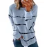 Sweat-shirts Rayé Décontracté Printemps / Automne Polyester Micro-élasticité Ample Manches Longues Droit Régulier pour Femmes