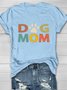 T-shirts Décontracté Été Lettres de texte Coton Quotidien Manches Courtes Droit Élasticité moyenne Oui pour Femmes