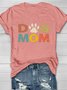 T-shirts Décontracté Été Lettres de texte Coton Quotidien Manches Courtes Droit Élasticité moyenne Oui pour Femmes