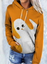 Sweat-shirts Femmes Décontracté Printemps / Automne Toussaint Polyester Sweat-shirt à Capuche Ample Manches Longues Droit Régulier
