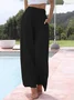 Pantalons Femmes Décontracté Plain Printemps / Automne Polyester Aucune élasticité Ample Taille Élastique Droit Régulier