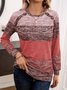 T-shirts Décontracté Bloc de Couleur Printemps / Automne Micro-élasticité Ample Entaillé Régulier Droit Régulier pour Femmes