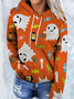 Sweat-shirts Femmes Décontracté Printemps / Automne Toussaint Polyester Sweat-shirt à Capuche Ample Manches Longues Droit Régulier