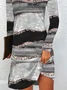Femmes Abstrait Noir Col Rond Confortable Mini Robe Décontracté