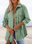 Col de Chemise Manches Longues Régulier Plain Chemise Blouson Blouson Jacquard pour Femmes