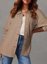 Col de Chemise Manches Longues Régulier Plain Chemise Blouson Blouson Jacquard pour Femmes