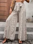 Pantalons Décontracté Floral Printemps / Automne Polyester à Lacets Ample Standard Pantalon droit Long pour Femmes