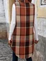 Sans Manches Régulier Plaid Gilet Boucle pour Femmes