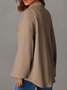 Col de Chemise Manches Longues Régulier Plain Chemise Blouson Blouson Jacquard pour Femmes