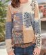 T-shirts Femmes Décontracté Bloc de Couleur Printemps / Automne Quotidien Ample Jersey Manches Longues Col Rond Régulier