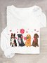 T-shirts Femmes Décontracté Printemps / Automne Coeur/cordé Quotidien Ample Col Rond Droit Régulier Oui