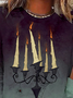 T-shirts Décontracté Printemps / Automne Toussaint Coupe Régulière Manches Longues Régulier Régulier Élasticité moyenne T.-N.-L. pour Femmes
