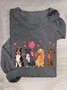 T-shirts Femmes Décontracté Printemps / Automne Coeur/cordé Quotidien Ample Col Rond Droit Régulier Oui