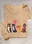 T-shirts Femmes Décontracté Printemps / Automne Coeur/cordé Quotidien Ample Col Rond Droit Régulier Oui