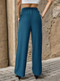Pantalons Femmes Décontracté Plain Printemps / Automne Polyester Naturel Quotidien Taille Élastique Pantalon droit Long