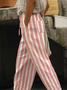 Pantalons Rayé Décontracté Printemps / Automne Polyester Naturel Quotidien Ample Pantalons Harem Long pour Femmes