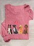 T-shirts Femmes Décontracté Printemps / Automne Coeur/cordé Quotidien Ample Col Rond Droit Régulier Oui