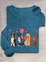 T-shirts Femmes Décontracté Printemps / Automne Coeur/cordé Quotidien Ample Col Rond Droit Régulier Oui