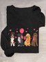 T-shirts Femmes Décontracté Printemps / Automne Coeur/cordé Quotidien Ample Col Rond Droit Régulier Oui
