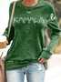 Sweat-shirts Décontracté Printemps / Automne Lettres de texte Micro-élasticité Coupe Régulière Manches Longues Col Rond Régulier Droit pour Femmes