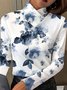 Chemisiers1 Rétro Floral Printemps / Automne Polyester Quotidien Coupe Régulière chaleur Meilleure vente Régulier pour Femmes