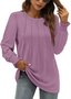 T-shirts Décontracté Plain Printemps / Automne Quotidien Ample Manches Longues Régulier Régulier Élasticité moyenne pour Femmes