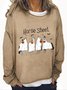 Sweat-shirts Décontracté Printemps / Automne Toussaint Quotidien Manches Longues en Mélangé de Coton Régulier Droit Régulier pour Femmes