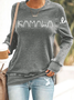 Sweat-shirts Décontracté Printemps / Automne Lettres de texte Micro-élasticité Coupe Régulière Manches Longues Col Rond Régulier Droit pour Femmes