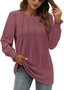 T-shirts Décontracté Plain Printemps / Automne Quotidien Ample Manches Longues Régulier Régulier Élasticité moyenne pour Femmes