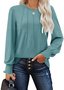 T-shirts Décontracté Plain Printemps / Automne Quotidien Ample Manches Longues Régulier Régulier Élasticité moyenne pour Femmes