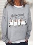 Sweat-shirts Décontracté Printemps / Automne Toussaint Quotidien Manches Longues en Mélangé de Coton Régulier Droit Régulier pour Femmes