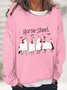 Sweat-shirts Décontracté Printemps / Automne Toussaint Quotidien Manches Longues en Mélangé de Coton Régulier Droit Régulier pour Femmes