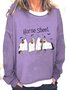 Sweat-shirts Décontracté Printemps / Automne Toussaint Quotidien Manches Longues en Mélangé de Coton Régulier Droit Régulier pour Femmes