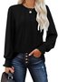 T-shirts Décontracté Plain Printemps / Automne Quotidien Ample Manches Longues Régulier Régulier Élasticité moyenne pour Femmes