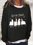 Sweat-shirts Décontracté Printemps / Automne Toussaint Quotidien Manches Longues en Mélangé de Coton Régulier Droit Régulier pour Femmes